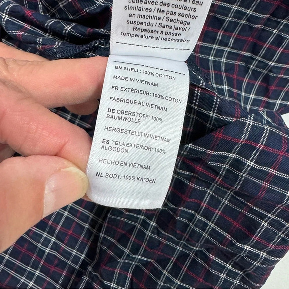 Untuckit Tara Plaid Shirt Long Sleeve Button Front Blue - Picture 5 of 8